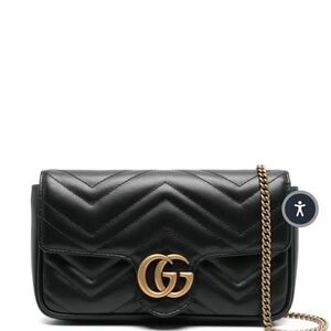 Gucci Black Quilted Crossbody Bag with Gold Chain